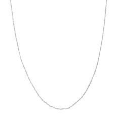 White Gold Solid Singapore Chain Necklace |  1.15mm