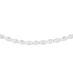 White Gold Solid Valentino Adjustable Slider Beaded Necklace | 2.7mm | 17 Inches