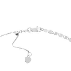 White Gold Solid Valentino Adjustable Slider Beaded Necklace | 2.7mm | 17 Inches