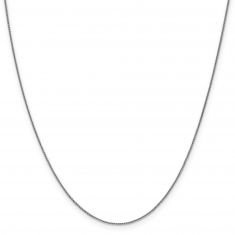 White Gold Solid Spiga Chain Necklace | 0.85mm | 18 Inches