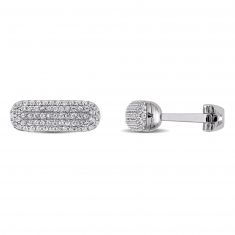 White Sapphire Sterling Silver Cufflinks