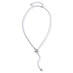 Lolovivi Created White Sapphire Sterling Silver Heart Lariat Necklace