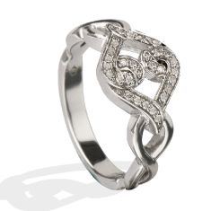 Lolovivi Created White Sapphire Sterling Silver Heart Ring - Size 7