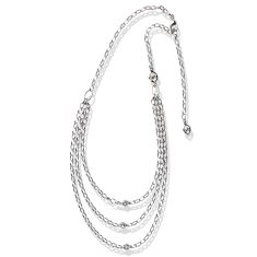 Lolovivi Created White Sapphire Sterling Silver Three-Strand Necklace