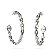 Lolovivi Sterling Silver Hoop Link Earrings