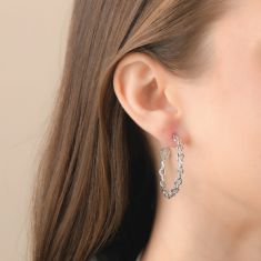 Lolovivi Sterling Silver Hoop Link Earrings