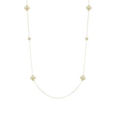With You Lockets Clover Cubic Zirconia Gold-Plated Layering Chain