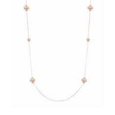 With You Lockets Clover Cubic Zirconia Rose Gold-Plated Layering Chain