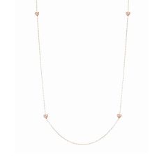 With You Lockets Heart Cubic Zirconia Rose Gold-Plated Layering Chain