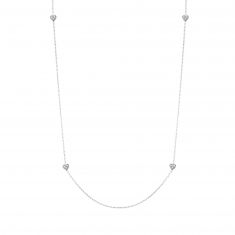 With You Lockets Heart Cubic Zirconia Sterling Silver Layering Chain