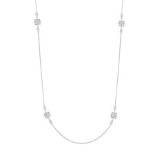 With You Lockets Yara Cubic Zirconia Sterling Silver Layering Chain Necklace