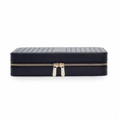 Maria Navy Large Zip Jewelry Case