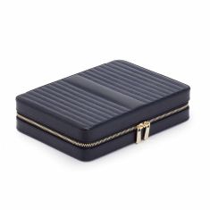 Maria Navy Large Zip Jewelry Case
