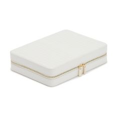 Maria White Large Zip Jewelry Case