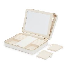Maria White Large Zip Jewelry Case