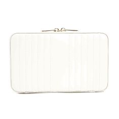 Maria White Medium Zip Jewelry Case