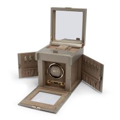 Palermo Pewter Single Watch Winder with Storage