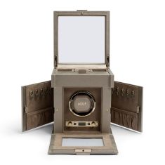 Palermo Pewter Single Watch Winder with Storage