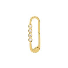 Yellow Gold 1/8ctw Diamond Quartet Push Lock