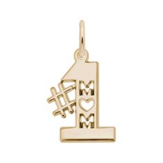 14k Yellow Gold #1 Mom Flat Charm