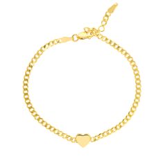 Yellow Gold 3D Heart Adjustable Bracelet