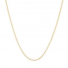 Yellow Gold Adjustable Diamond Cut Spiga Chain Necklace 1.6mm