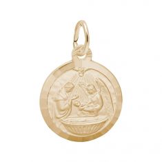 14k Yellow Gold Baptism Flat Charm