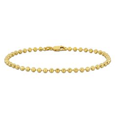 Yellow Gold Bead Chain Anklet | 3mm | 9 Inches