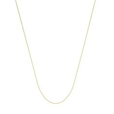 Yellow Gold Solid Box Chain Necklace |  0.55mm