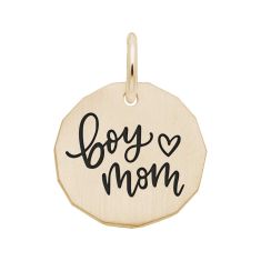 Yellow Gold Boy Mom Flat Charm