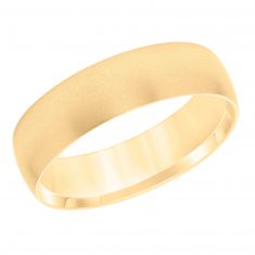 14k Yellow Gold 6mm Brushed Finish Wedding Band