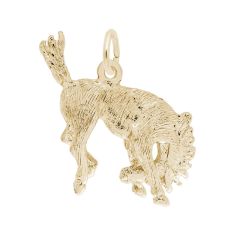 14k Yellow Gold Bucking Horse 3D Charm