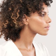 Yellow Gold Cable Chain Drop Earrings
