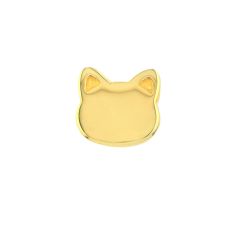 Yellow Gold Cat Face Stud Earrings
