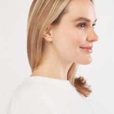 Yellow Gold Cat Face Stud Earrings