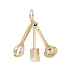 14k Yellow Gold Cooking Utensils 3D Charm