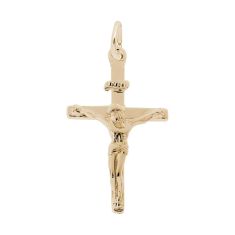 Yellow Gold Crucifix Cross 2D Charm