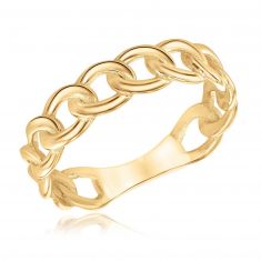 Yellow Gold Curb Link Ring, 5mm