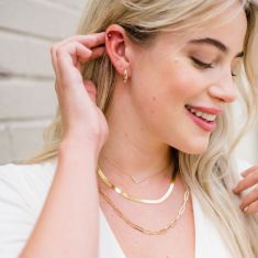 Yellow Gold Diamond Chevron Necklace 1/8ctw