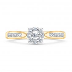 1/6ctw Diamond Yellow Gold Cluster Fashion Ring