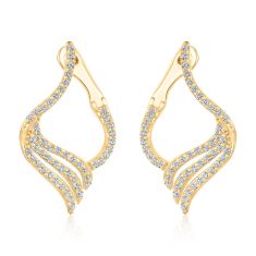 image of Yellow Gold Diamond Front Back Earrings 1/2ctw with sku:20106688