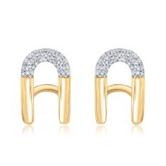 Yellow Gold Diamond Huggie Earrings 1/15ctw