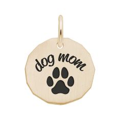 Yellow Gold Dog Mom Flat Charm