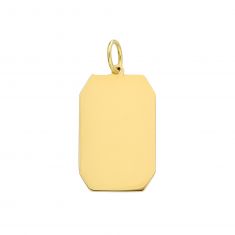 Yellow Gold Dog Tag Pendant | 20mmx13mm