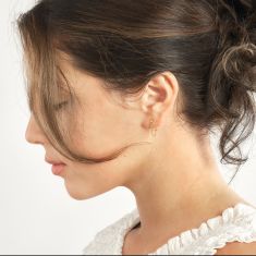 Yellow Gold Double Bead Chain Drop Earrings