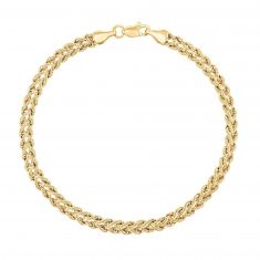 Yellow Gold Double Strand Rope Chain Bracelet