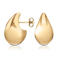 Yellow Gold Electroform Teardrop Earrings