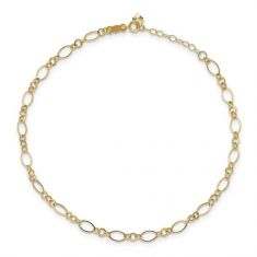 Yellow Gold Fancy Link Anklet