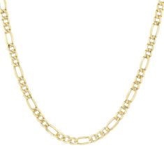 Yellow Gold Solid Figaro Chain Necklace | 3.9mm