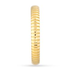 Yellow Gold Fluted Stackable Ring - Size 7